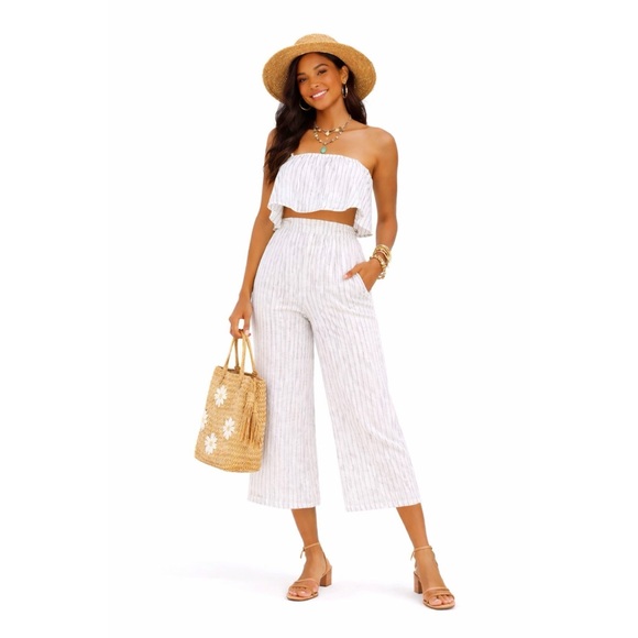 REVOLVE Dresses & Skirts - REVOLVE Superdown White Striped Pant Set